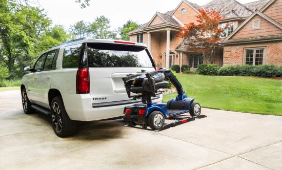 Electric wheelchair carrier scooter class outside 3 trailer hitch